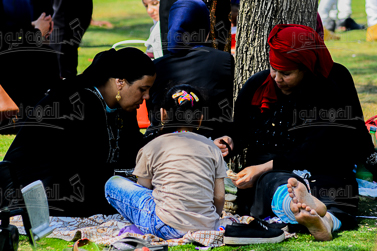 صور| احتفالات المصريين بشم النسيم فى حديقة الأزهر