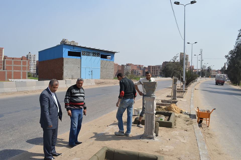 أعمال تطوير وصيانة بالطريق السريع طنطا