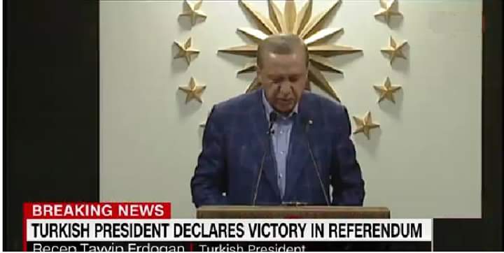 استفتاء تركيا : اردوغان يعلن النصر