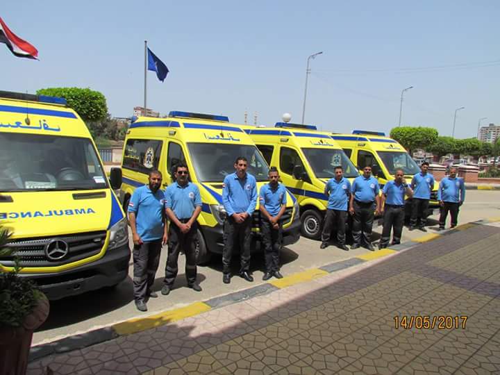 هيئة الإسعاف المصرية تسلم مرفق إسعاف دمياط اربعة سيارات إسعاف جديدة