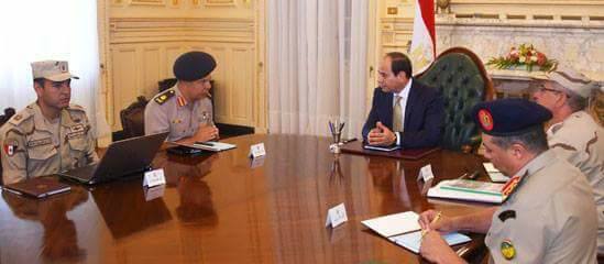 الرئيس السيسي مع قائد المنطقة الشمالية العسكرية