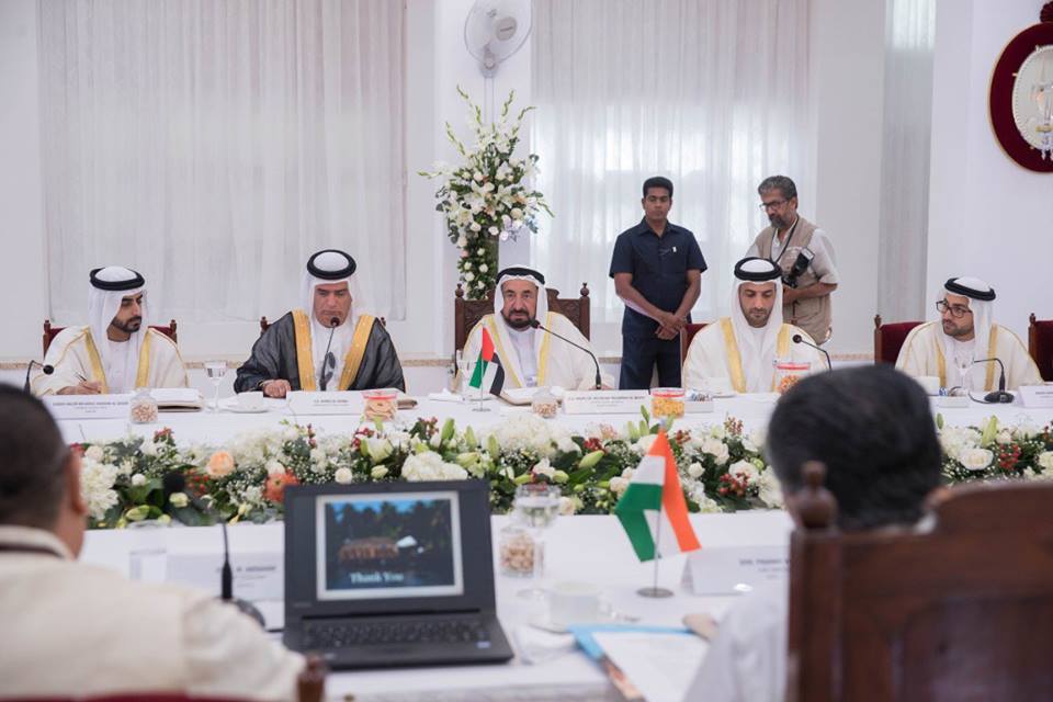 حاكم الشارقة يزور دار الحكومة في كيرالا ويلتقي كبار مسؤوليها