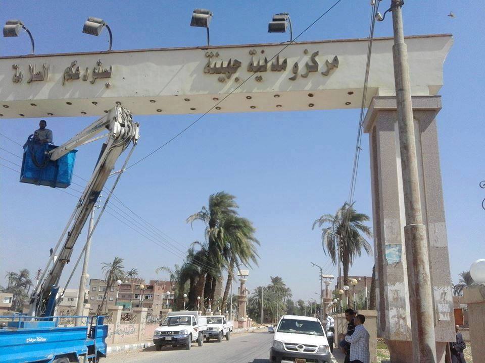 تجميل مدخل مدينة جهينة والتجميل بشوارع وقري المركز بسوهاج