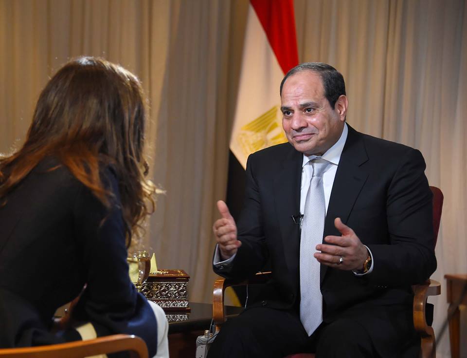 السيسى فى حوار مع قناة CNBC الامريكية وصحيفة الشرق الاوسط