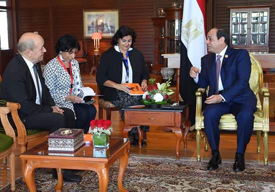 السيسى يستقبل وزير اوروبا والشئون الخارجية الفرنسي