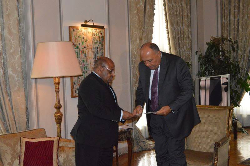 سامح شكري يستقبل وزير خارجية جزر القمر حاملا رسالة إلى الرئيس السيسي