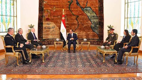 السيسى يستقبل وزير الدفاع الامريكى
