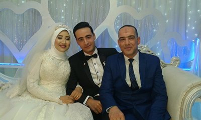 أجمل التهاني القلبية للعروسين عائلات صالحة والشافعي