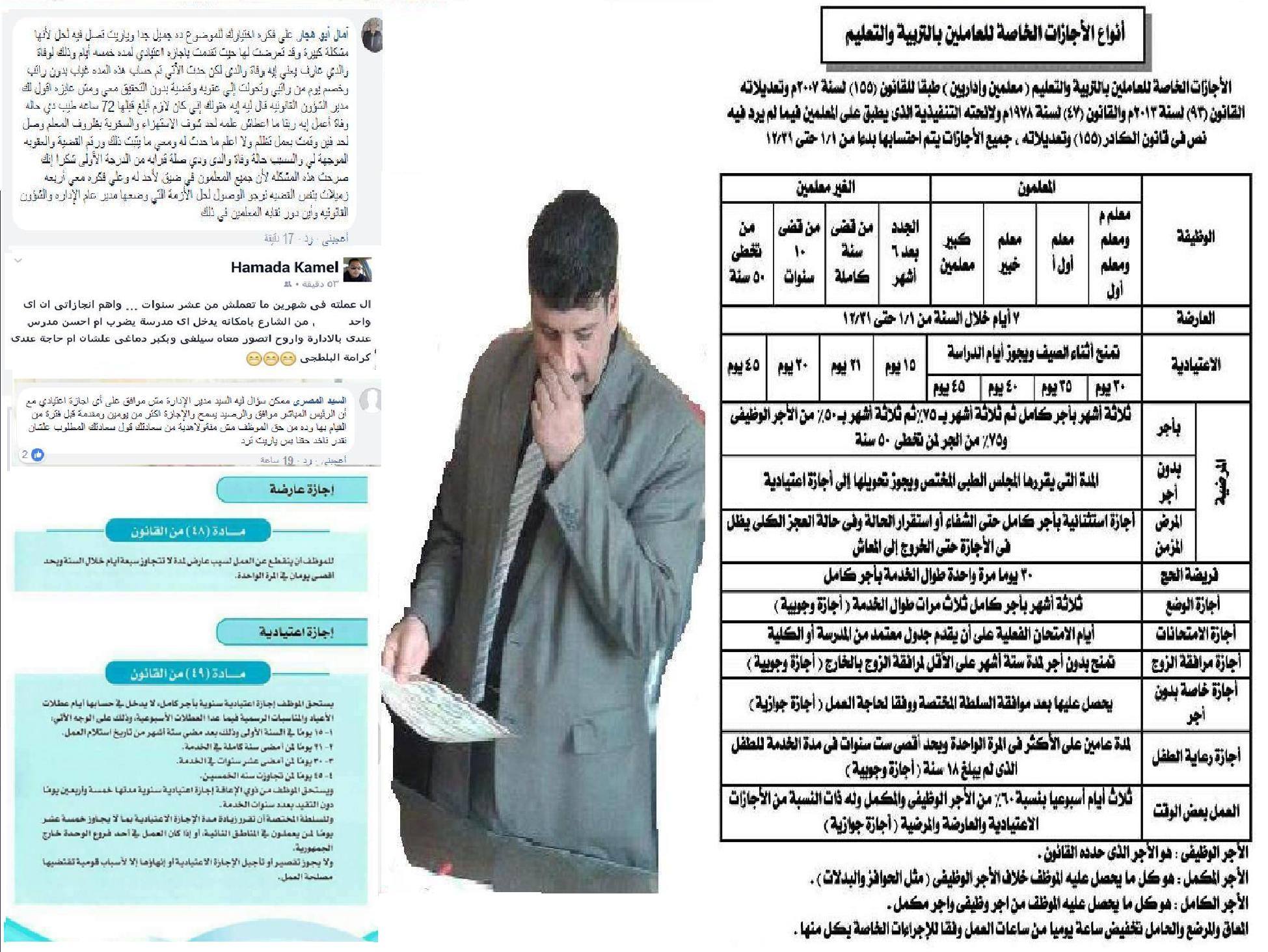 ملفات الاجازات وحقوق المعلمين التي فشل في ادارتها مدير تعليم سنورس