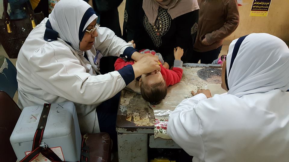بدأ فاعليات اليوم الأول للحملة القوميه التطعيم ضد مرض شلل الأطفال ببسيون بالغربية 