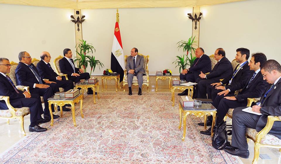السيسى يستقبل وزير الخارجية والتعاون الدولي الإماراتي