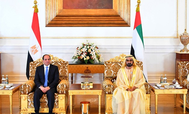 حاكم أبو ظبي يهنئ السيسي بإعادة انتخابه
