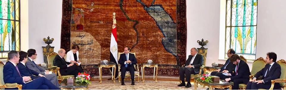 السيسى يستقبل جان إيف لودريان وزير خارجية فرنسا