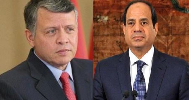 السيسى يتلقى اتصالا هاتفيا من الملك عبد الله الثانى بن الحسين