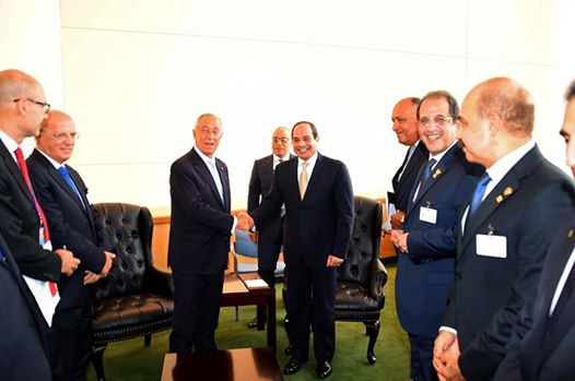 الرئيس السيسى يلتقى و مارسيلو دي سوزا رئيس البرتغال