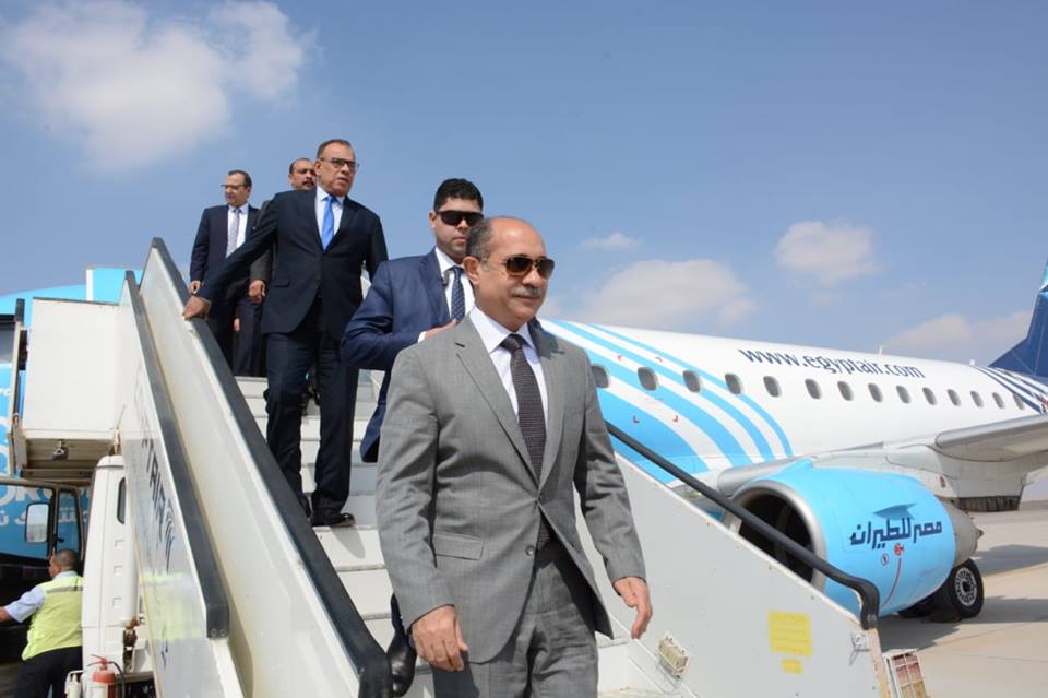 وزير الطيران المدنى يشهد الإفتتاح التجريبى لمطار سفنكس الدولي