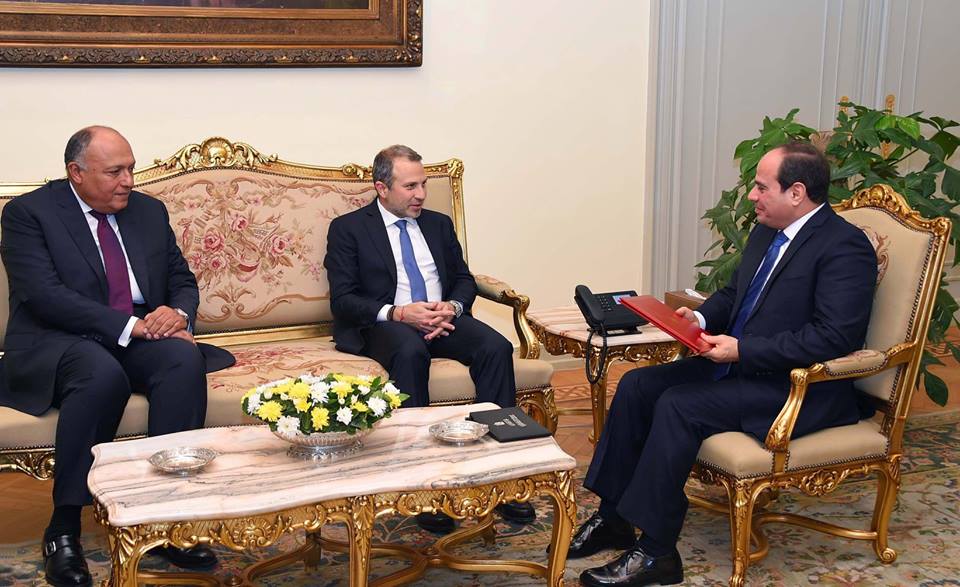 السيسى يستقبل وزير الخارجية والمغتربين اللبناني