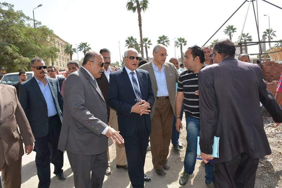 محافظ الجيزة يتفقد أعمال توسعة شارع المطبعة