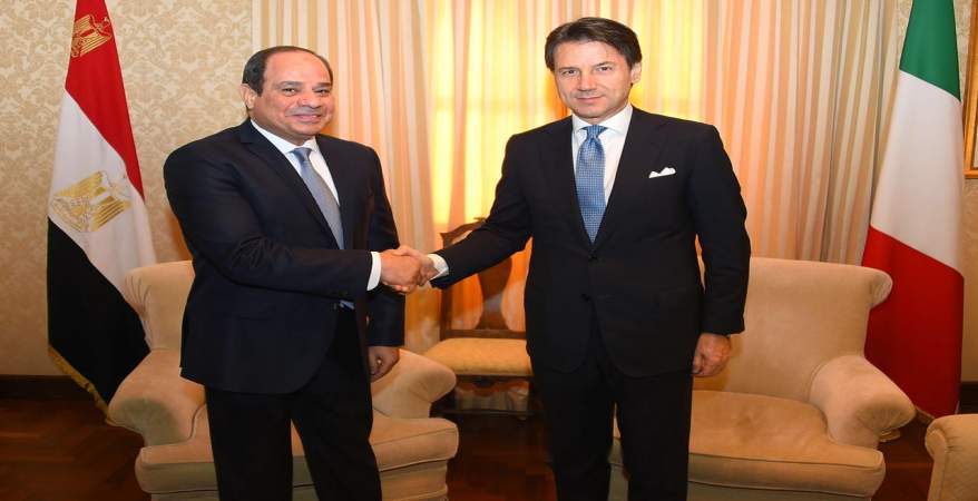 السيسى يعقد لقاء مع رئيس وزراء إيطاليا فى باليرمو