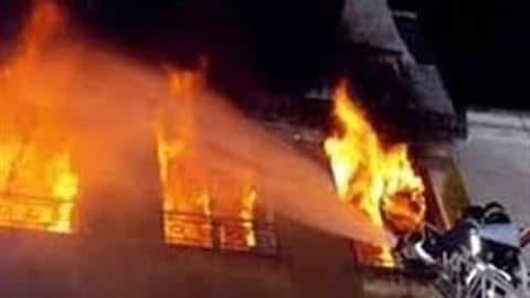ماس كهربائي يتسبب في حريق هائل بدسوق ووفاة طفل