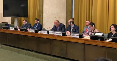 وزير الخارجية يلقي كلمته خلال فعاليات مؤتمر نزع السلاح