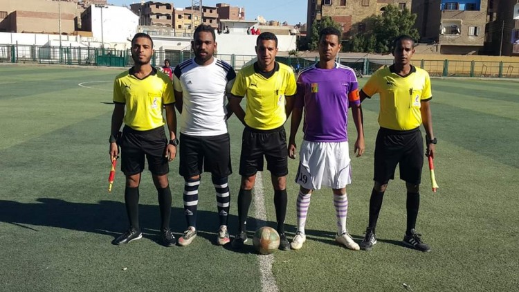 اشاده جماعية لطاقم تحكيم مباراة الحصايا وغرب سهيل فى ادارة المباراة