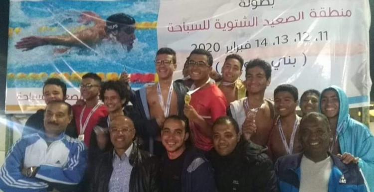 نادى الشمس يفوز بالميدالية الذهبية ببطولة الصعيد للسباحة