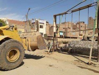 حملة مكبرة لإزالة الإشغالات بمركز بني مزار بالمنيا