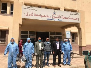 تطهير الأماكن الحيوية وأماكن تردد المواطنين بقرية الصوامعه شرق وقرية بالحواويش ضد فيروس كورونا