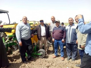 زراعة القطن باستخدام نوعين من البلانتر الآلى بالفيوم