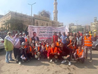 بالألوان.. "حملة اتحاد شباب العمال" لتجميل شوارع حي السيدة زينب
