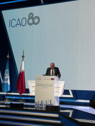 وزير الطيران المدني يشارك في الجلسة الختامية لأعمال مؤتمر الإيكاو الوزاري رفيع المستوى"ICAO Facilitation Conference 2025 " بالدوحة