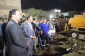 نائب محافظ المنيا يتابع تداعيات الحادث الذي وقع أثناء أعمال حفر خزان صرف صحي